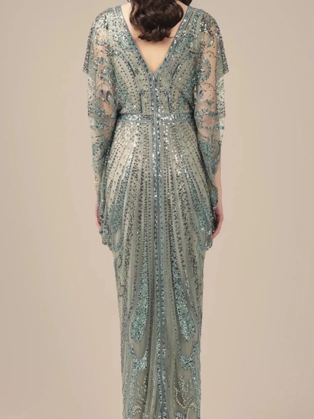 Glamorous Mint Green Sequin Maxi Dress Gatsby - Picture 5 of 8
